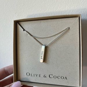 Olive & cocoa “loved” pendant